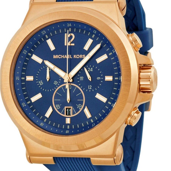 Michael Kors Gold-Tone and Blue Watch men’s - Picture 1 of 13